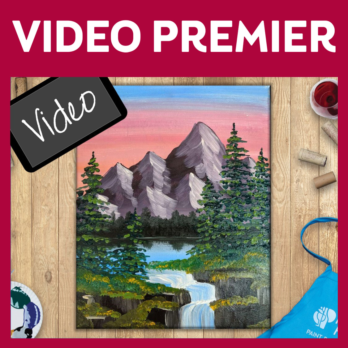 Premier! Paint & Sip video- Painting Kit Included - Watch Now or Later up to 7 days